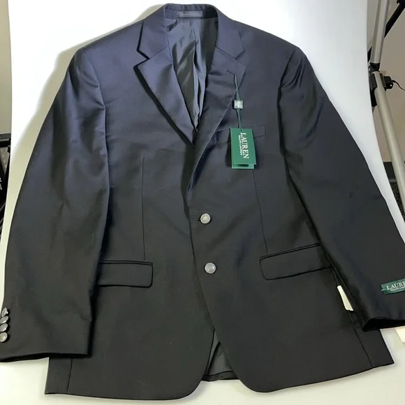 NWT RALPH LAUREN Men’s Wool Natural Stretch Black Blazer ❣️